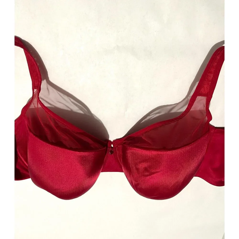 Cacique bra red romantic Coquette valentines women's 40DDD